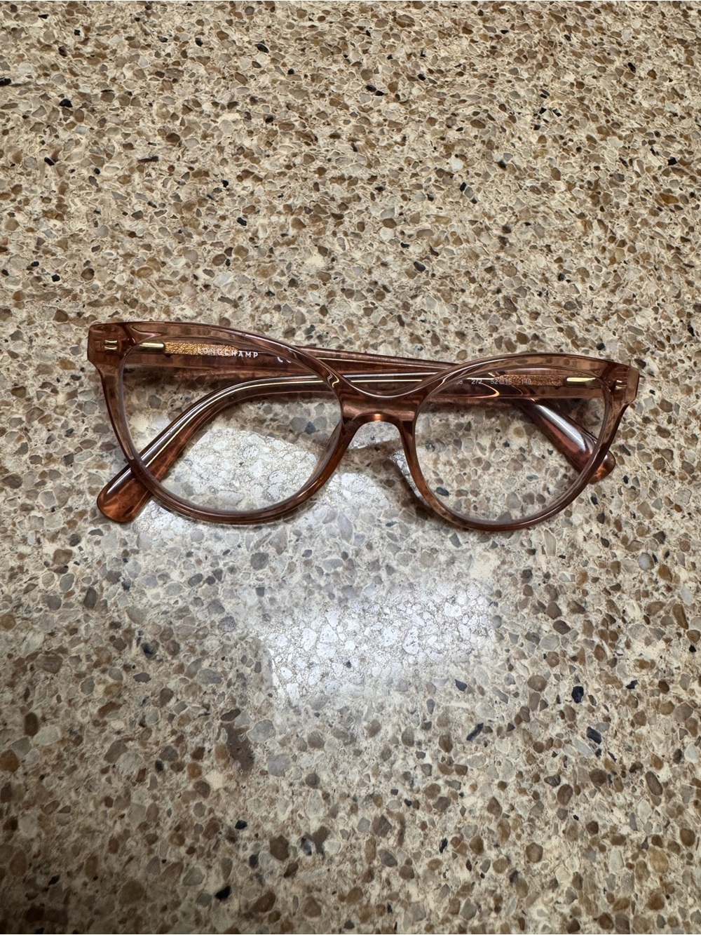 Longchamp Translucent Amber Cat-Eye Eyeglass Frames